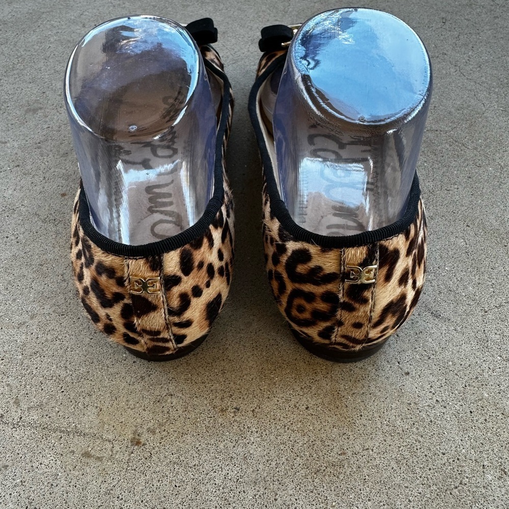 Sam Edelman Mage Leopard Print Calf Hair Flats Leather Women's Size 6.5 - Picture 4 of 12